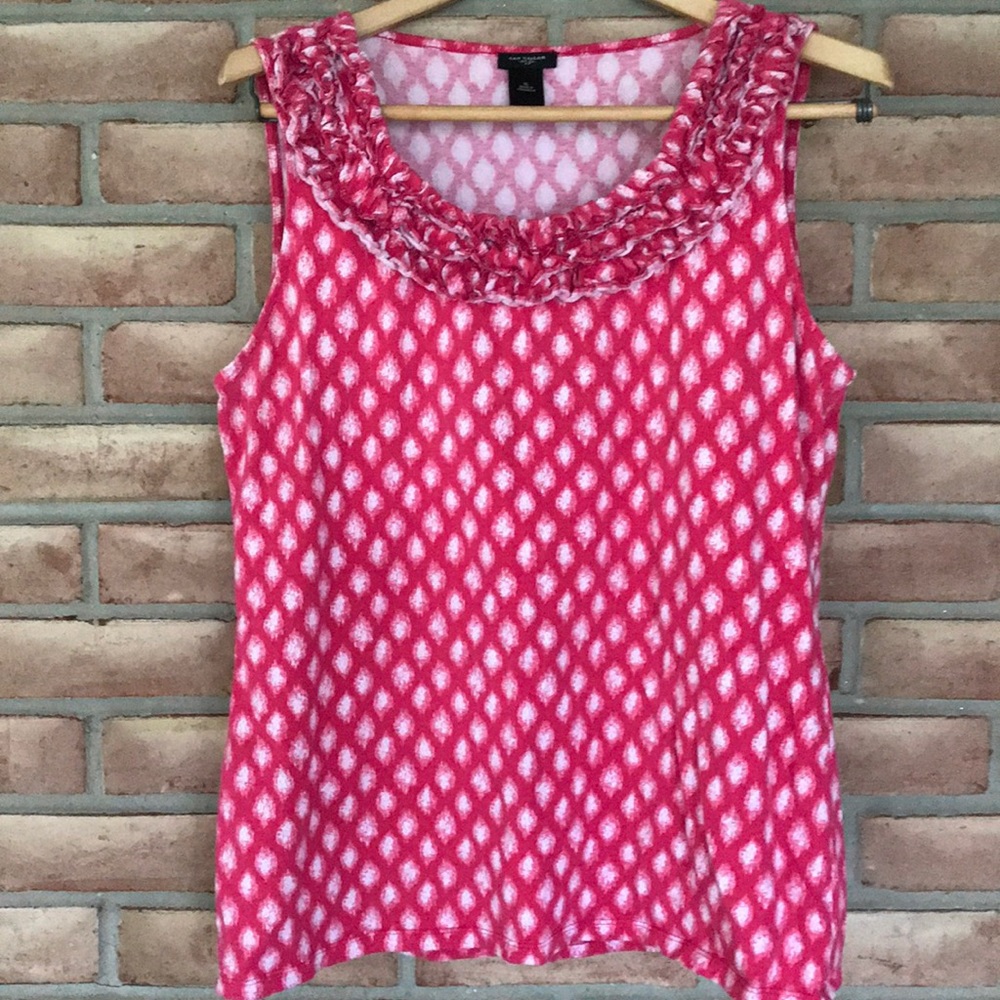 Ann Taylor size XL sleeveless, red and white top